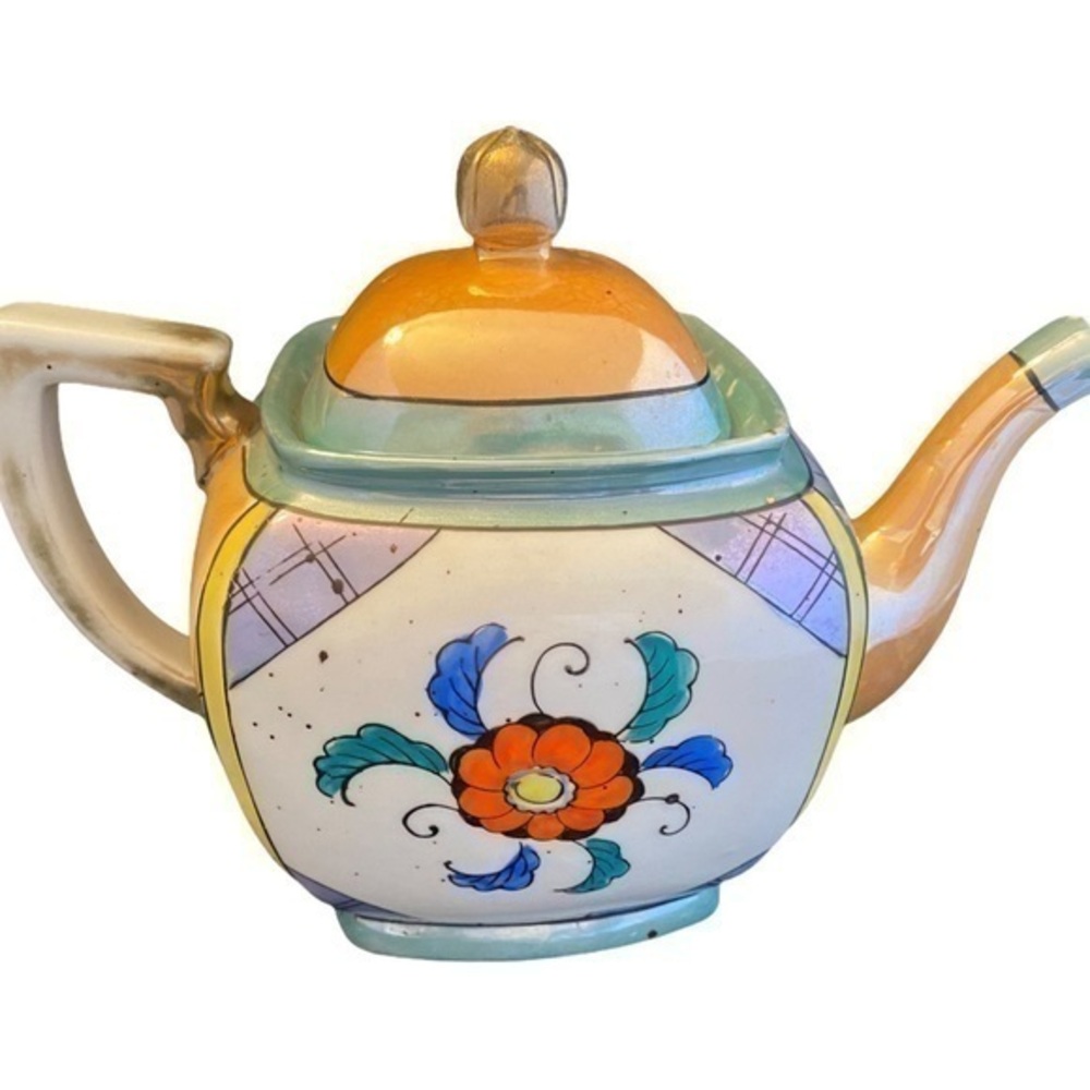 Vintage Flower Design Lusterware Teapot